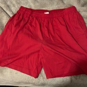 Red athletic shorts